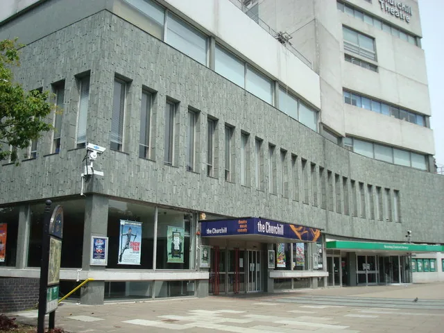 The Churchill Theatre on Bromley High Street, part of the central library complex