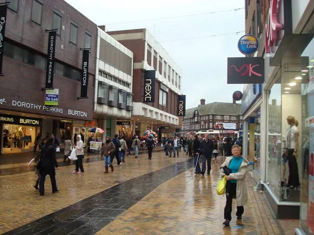 The pedestrianised section of Bromley High Street, closed to traffic